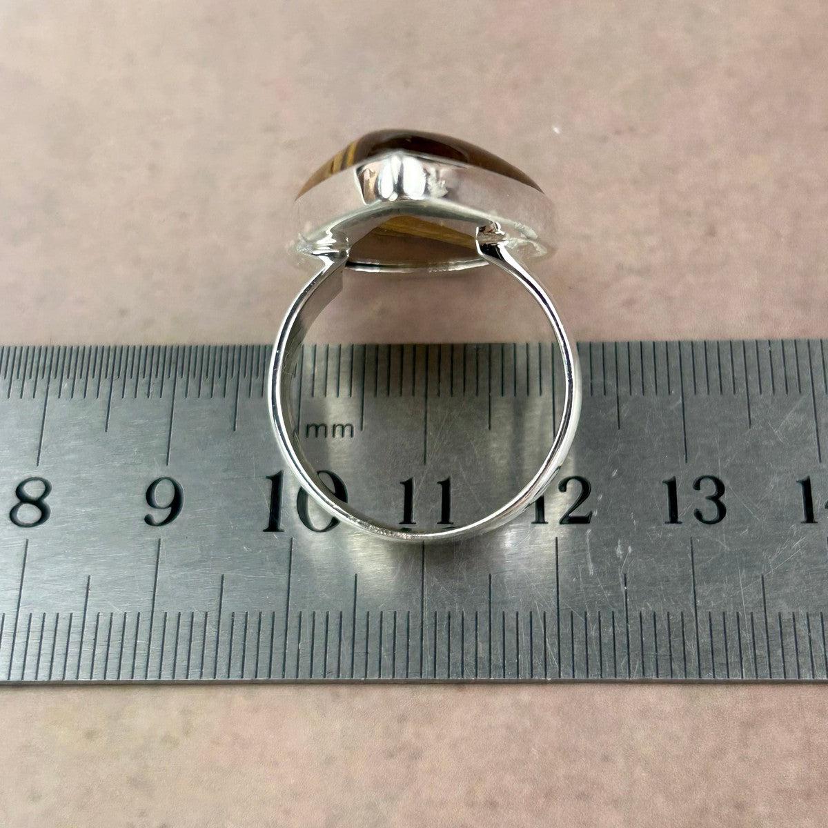 Golden Stone Silver Ring