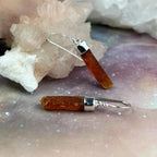 Orange Stone Sterling Silver Earrings
