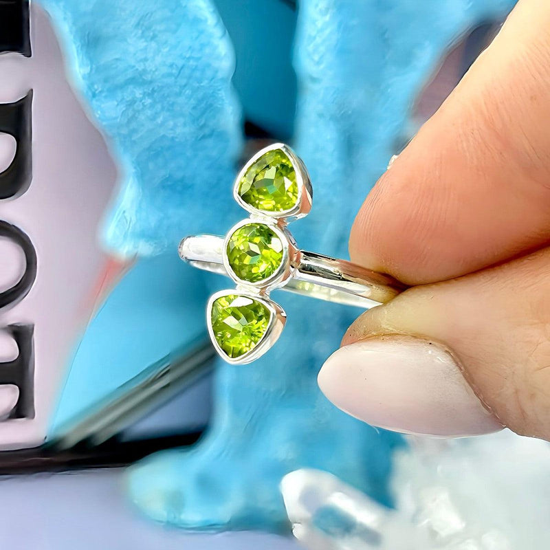 Peridot Three Stone Ring