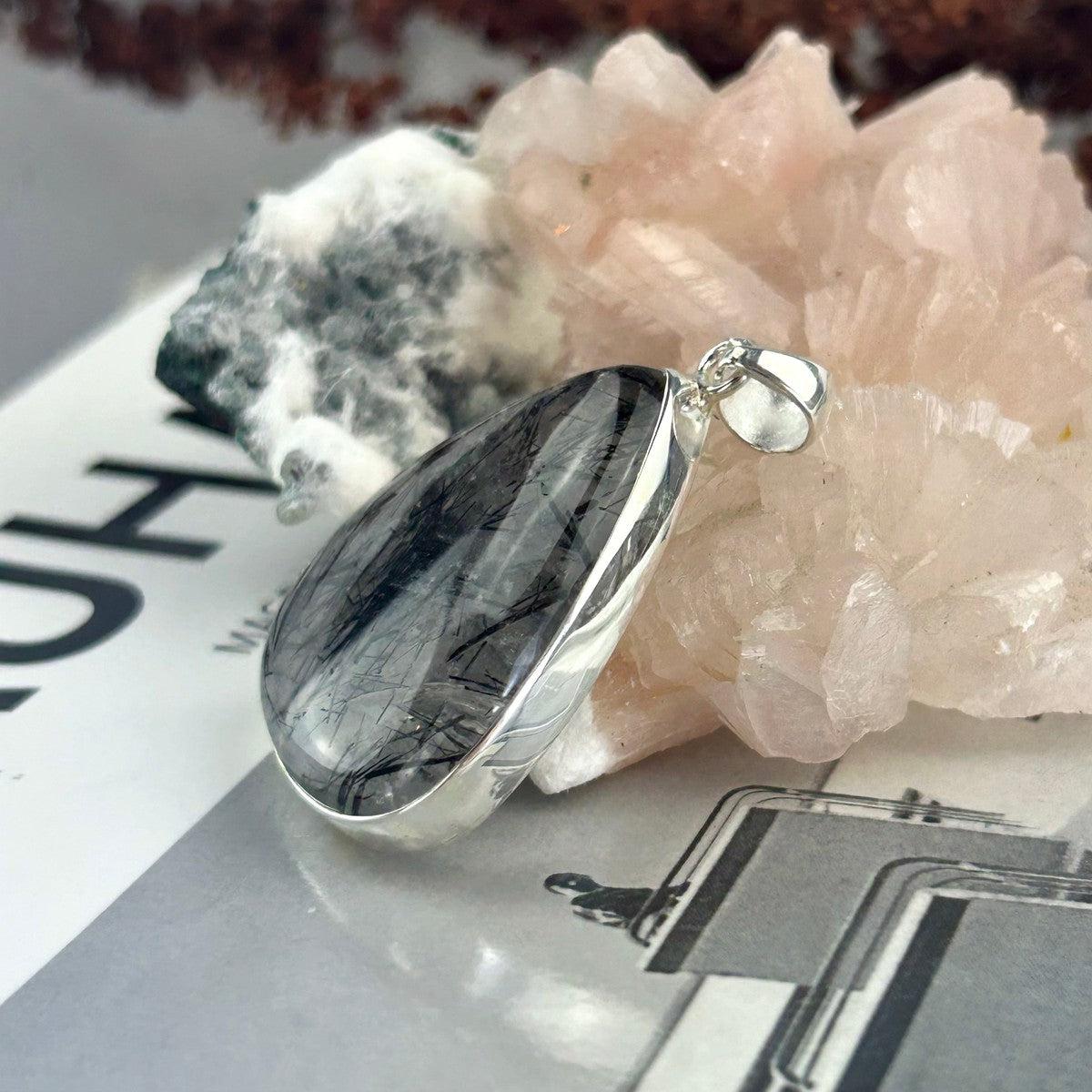 Tourmalated Quartz Crystal Pendant