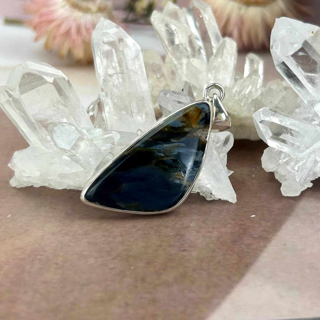 Gold And Blue Crystal Pendant