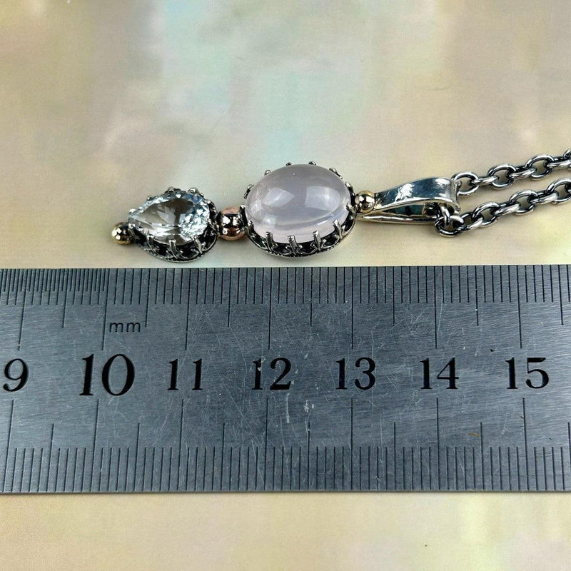 Rose Quartz And Killiecrankie Diamond Necklace