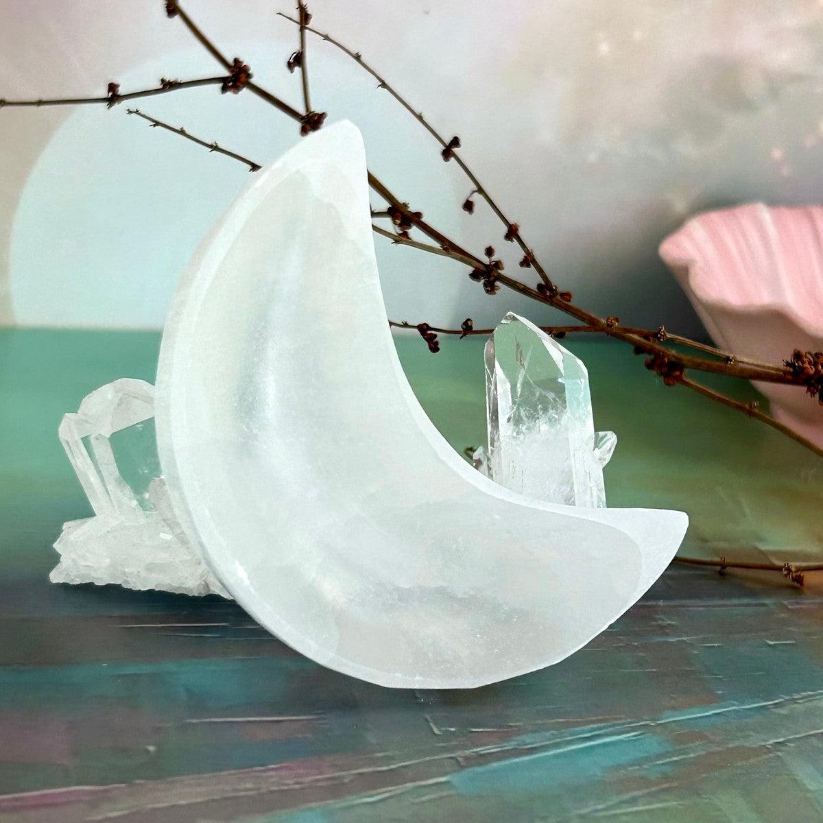 Selenite Moon Bowl