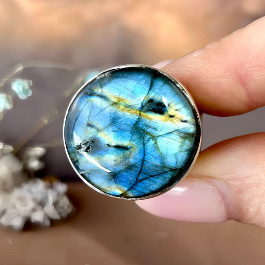 Labradorite Circle Ring