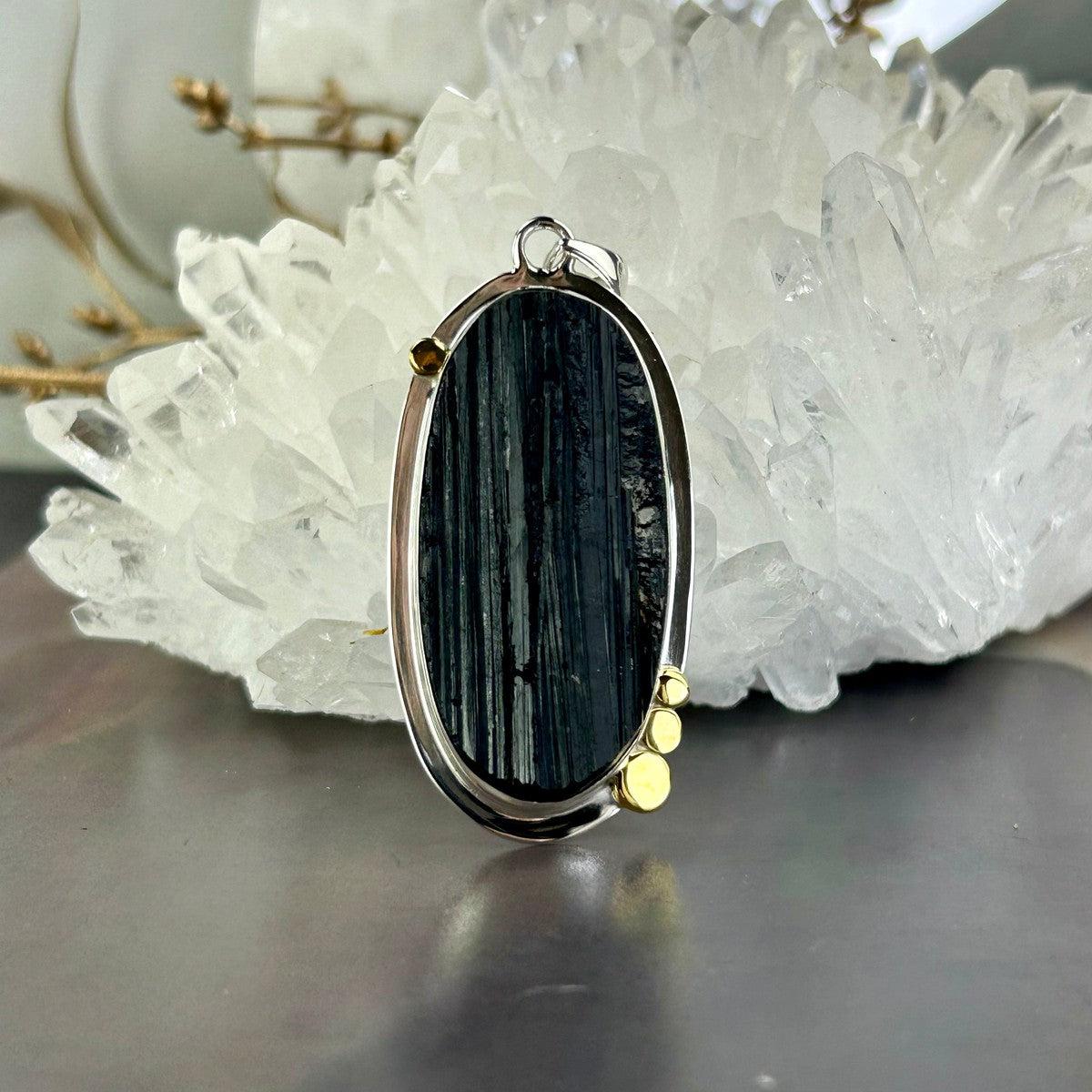 Black Tourmaline Raw Assorted Shape Pendants