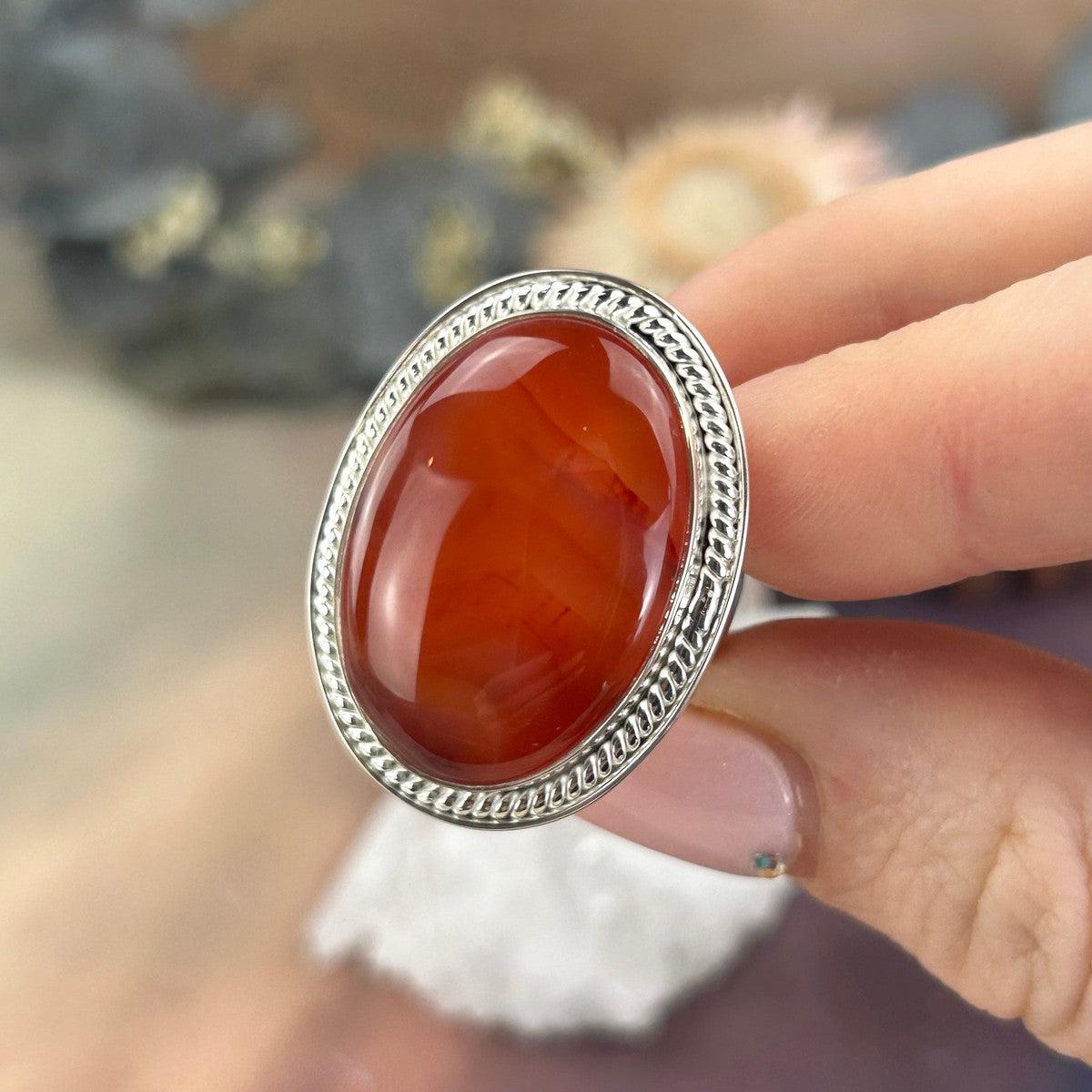 Oval Carnelian Silver Ring