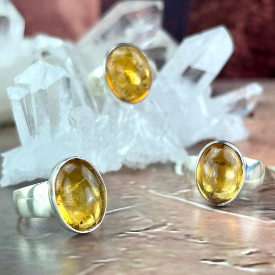 Citrine Natural Oval Rings