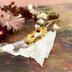 Ruby And Daisy Motif Ring