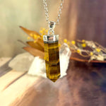 Tiger's Eye Crystal Wand Pendant