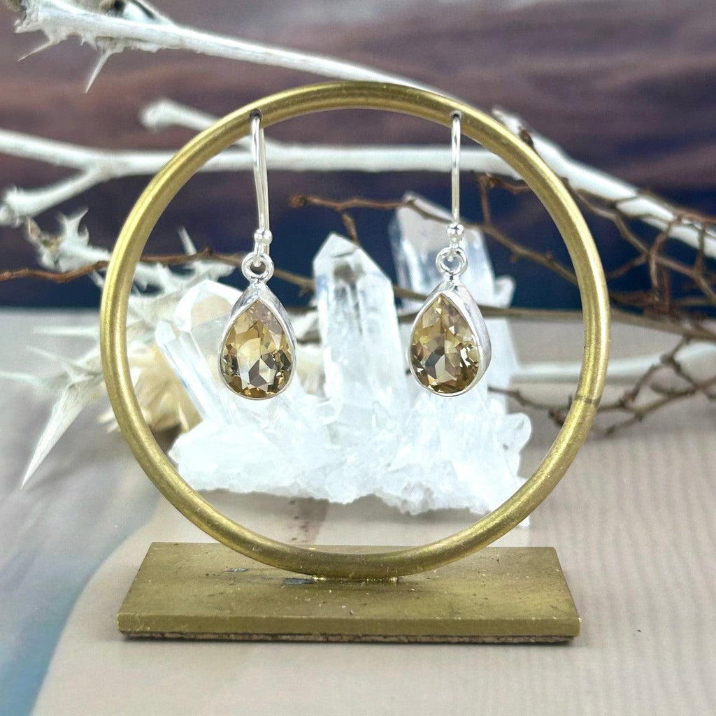 Citrine Teardrop Cut Drop Earrings
