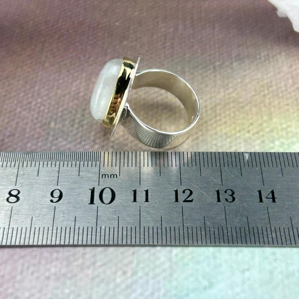 Mixed Metal Moonstone Ring
