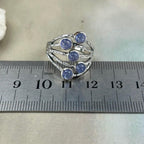 Blue Crystal Silver Ring