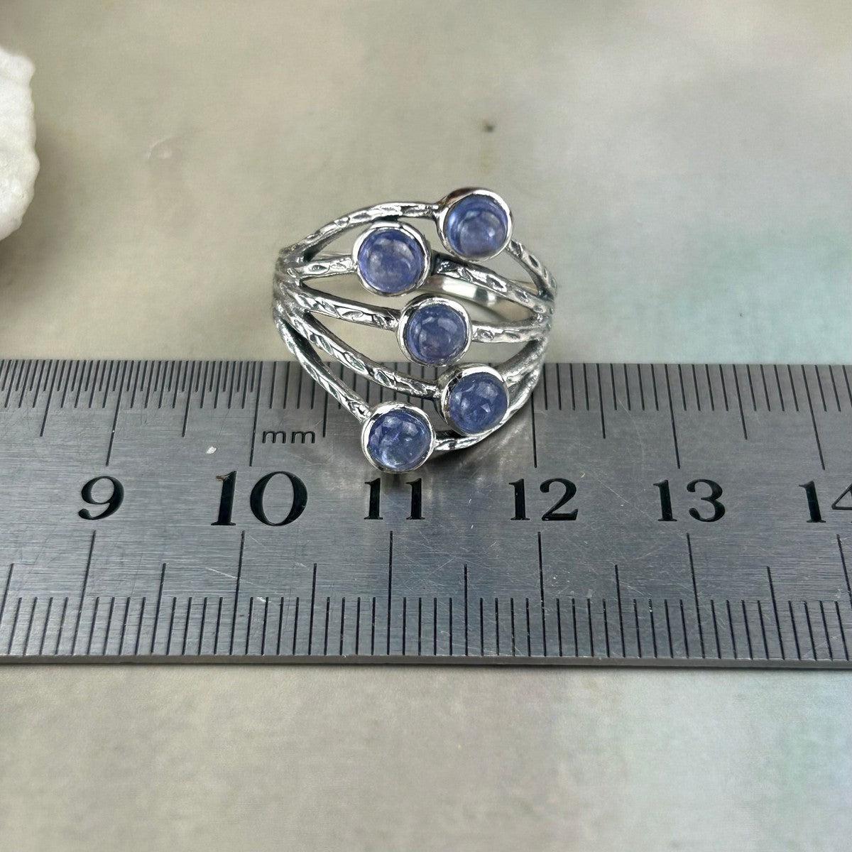 Blue Crystal Silver Ring