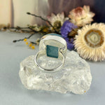 Polished Aquamarine Stone Ring