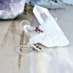 Sterling Silver Gemstone Flower Earrings