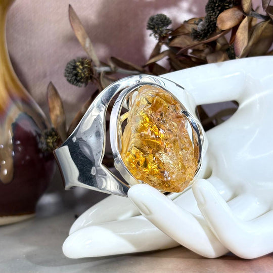 Citrine Natural Raw Crystal Cuff Bracelet By Janusz Szkutnik