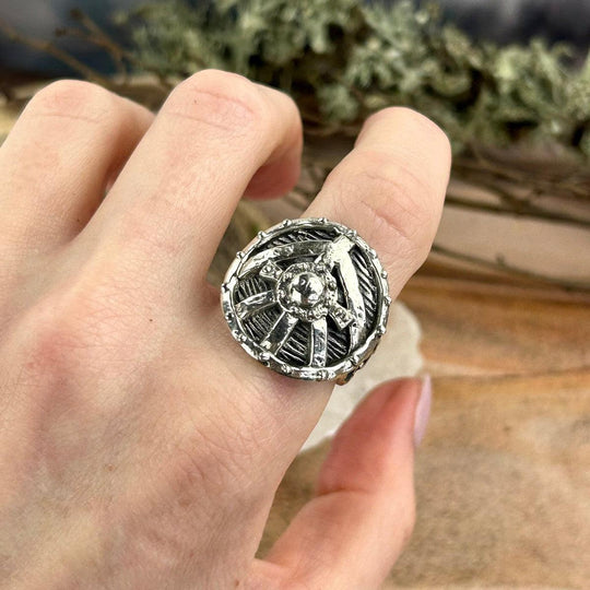 Viking Shield & Talisman of Protection 925 Silver Ring