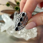 Filigree Pattern Gemstone Ring