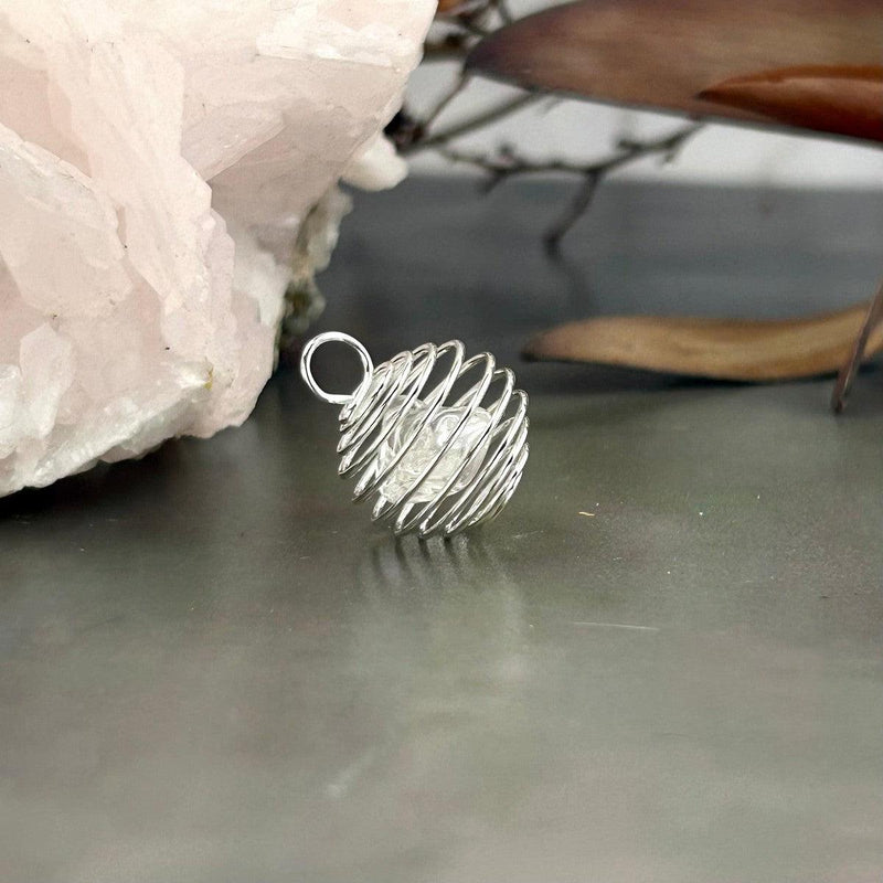 Crystal Holder Spiral Cage Pendant