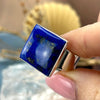 Square Lapis Sterling Silver Ring