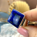 Square Lapis Sterling Silver Ring