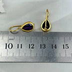 Purple Gemstone Gold Earrings
