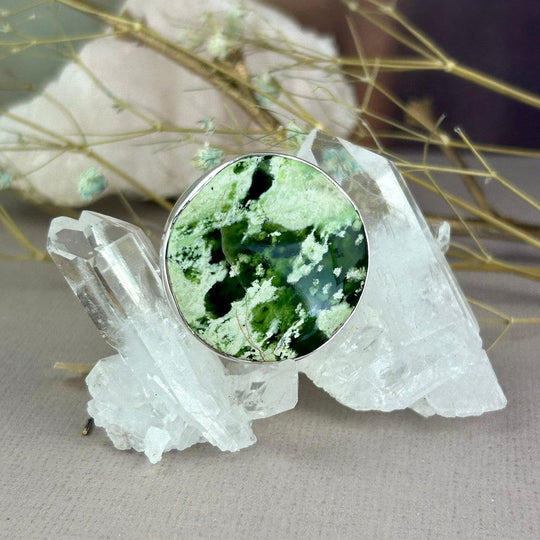 Chrome Chalcedony Disc Ring