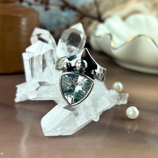 Natural Light Blue Topaz (Sri Lankan) Trillion Cut Ring By Lauren Harris