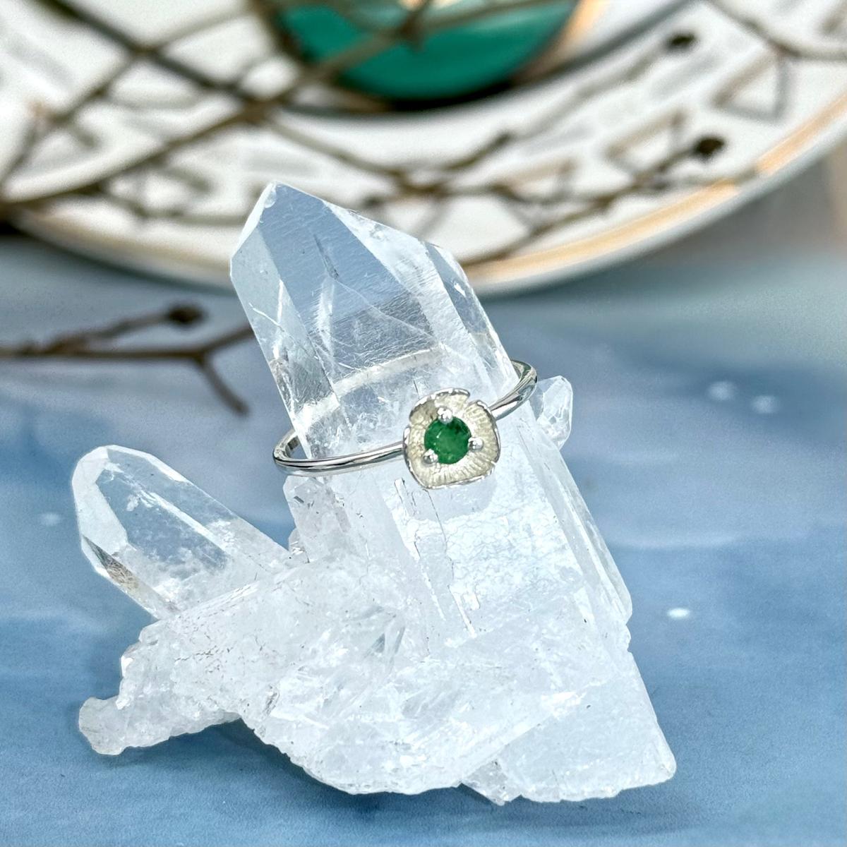 Delicate Emerald Flower Jewellery