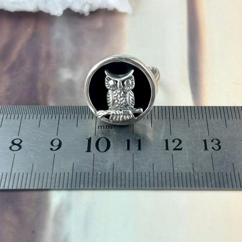 Onyx Owl Ring