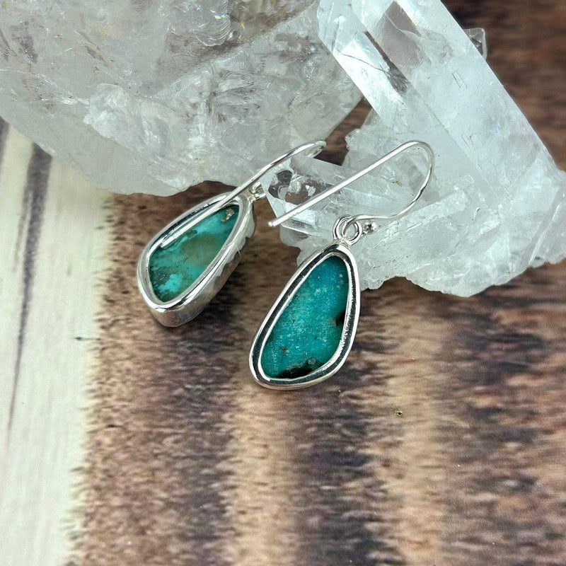 Green Stone Sterling Silver Earrings