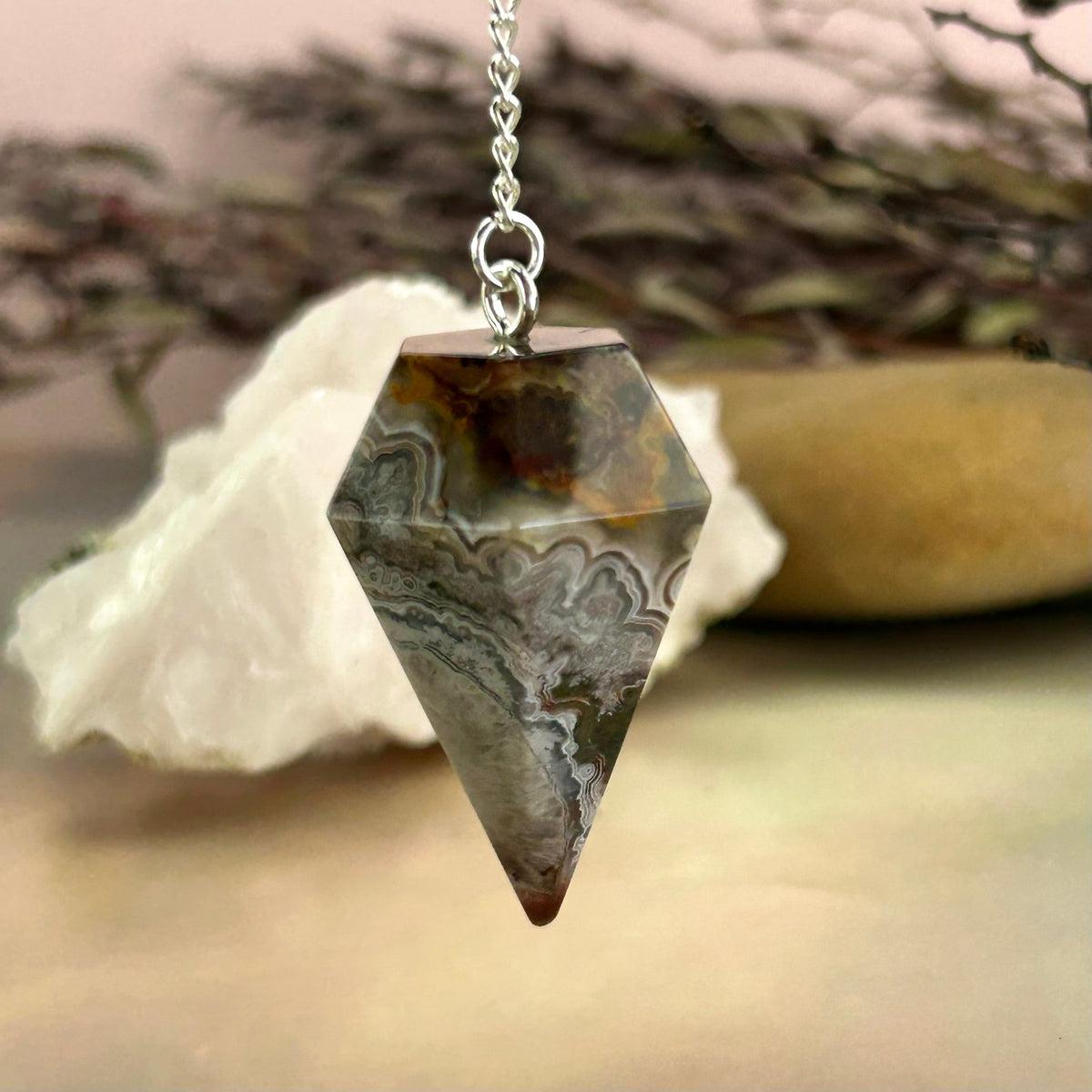 Swirl Pattern Crystal Pendulum