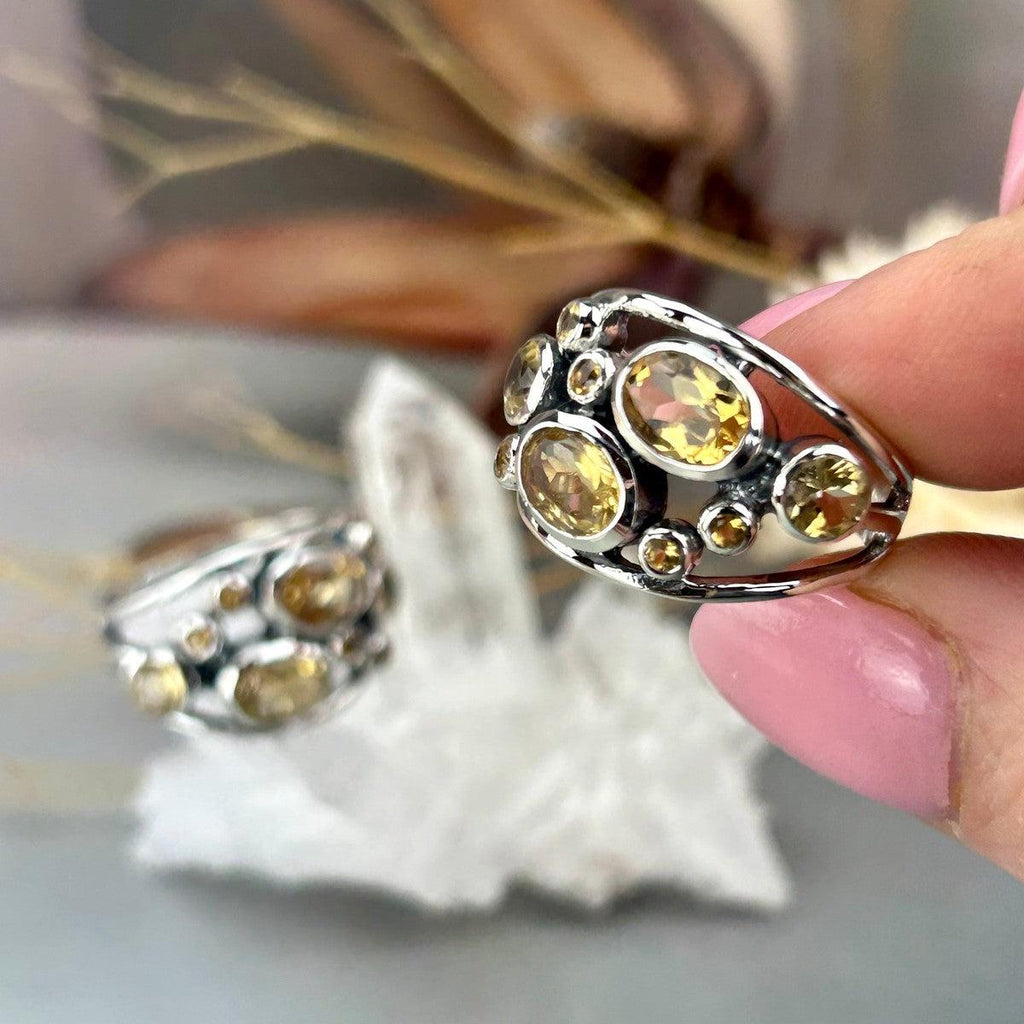 Yellow Gemstone Sterling Silver Ring