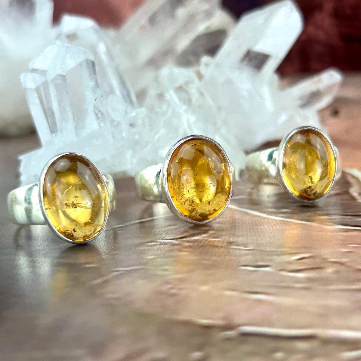 Real Citrine Small Size Ring