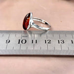 Baltic Flame Amber Marquise Ring