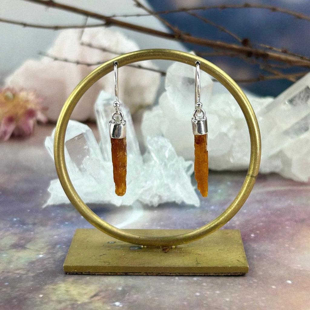 Raw Crystal Small Bar Earrings