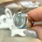 Aquamarine In Solid Silver Ring