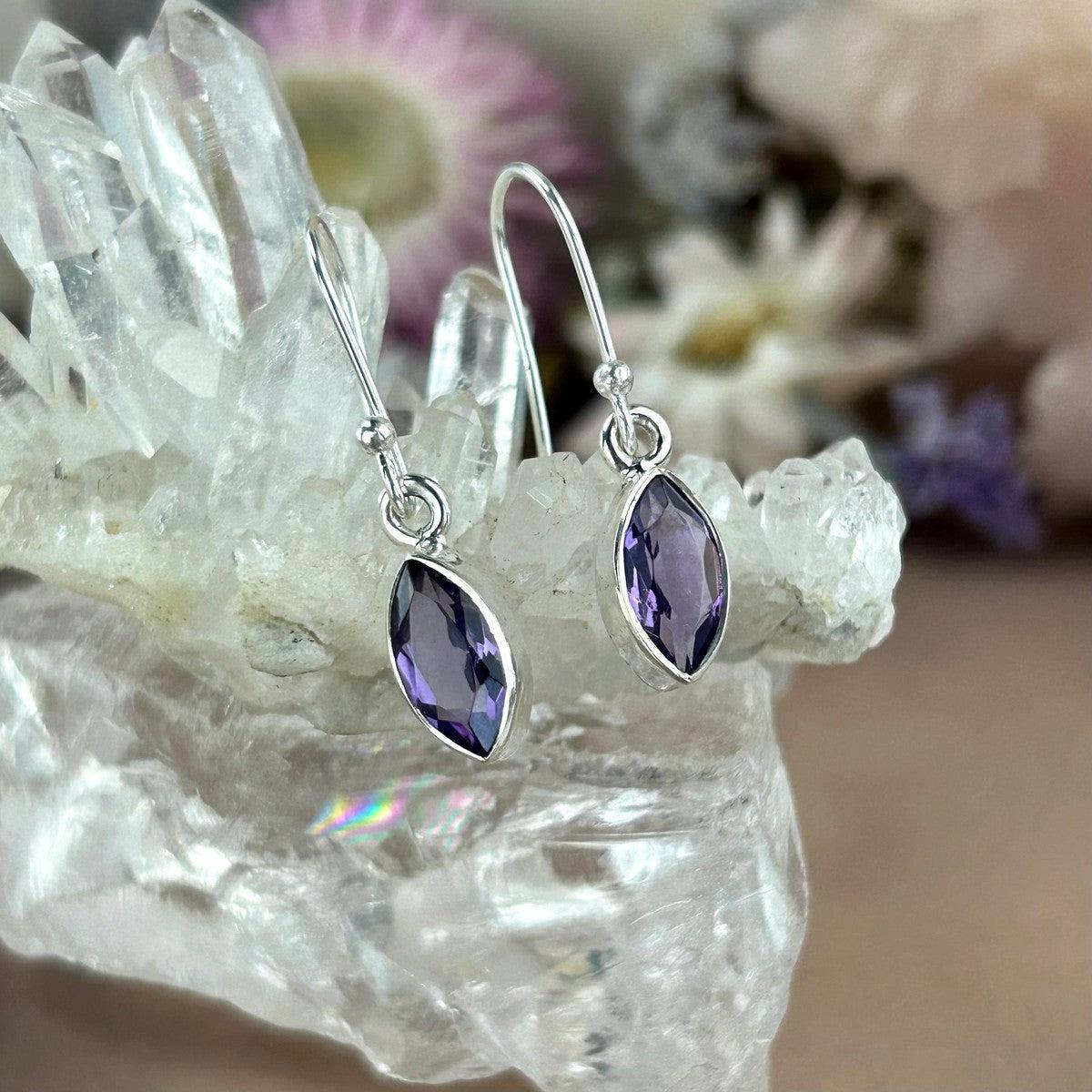 Amethyst Marquise Cut Earrings