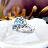 Unique Design Blue Topaz Ring