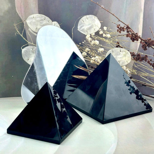 Black Obsidian Crystal Pyramids