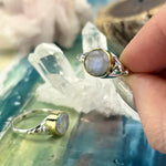 Rainbow Moonstone Silver And Gold Ring