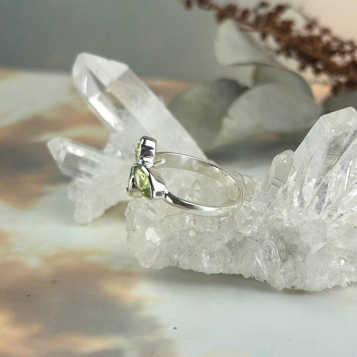 Peridot Multi Cut Gemstone Ring