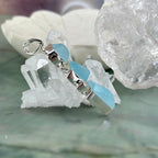 Raw And Polished Blue Topaz Pendant