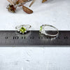 Peridot & Cubic Zirconia Diamond Cut Silver Ring