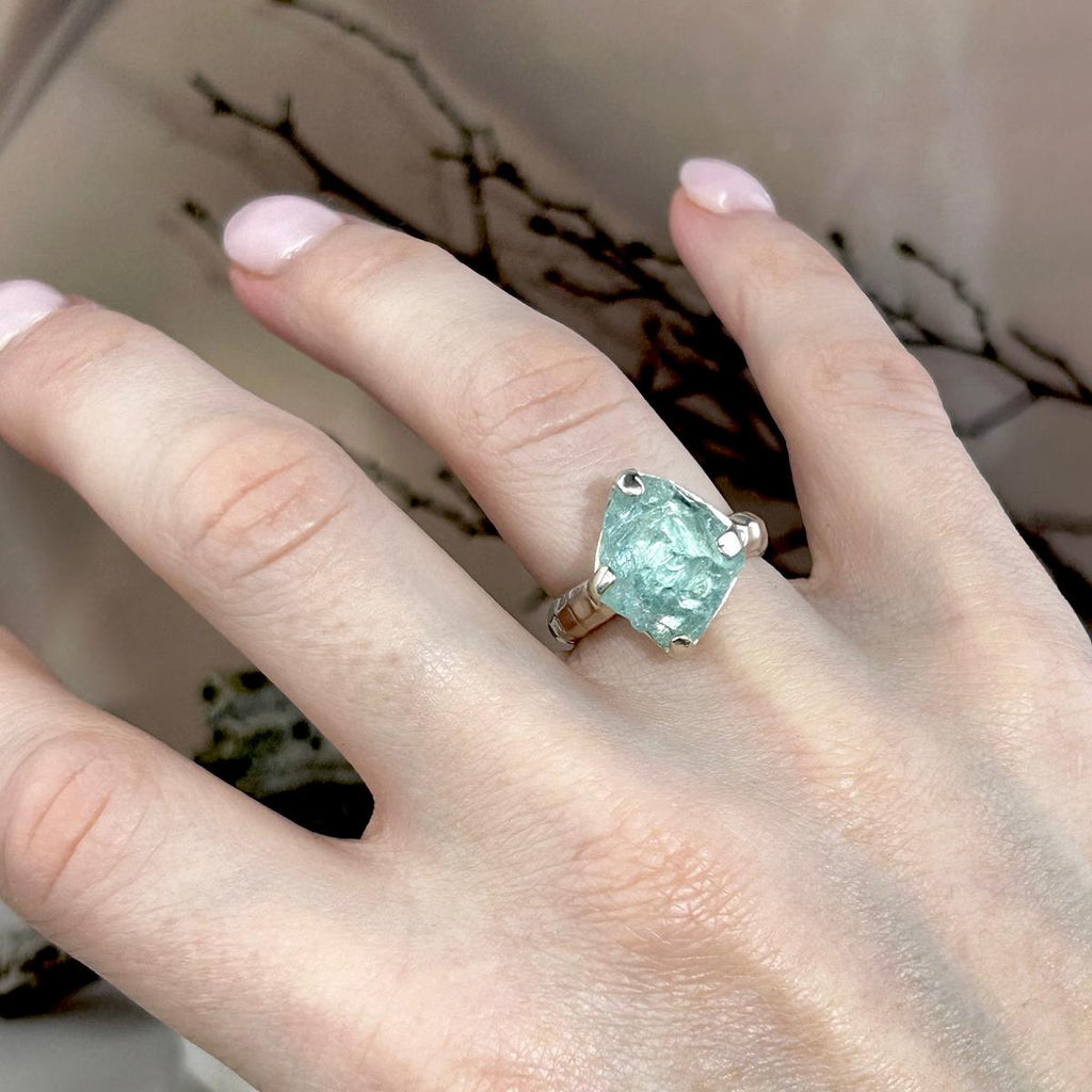 Authentic Aquamarine Stone Ring