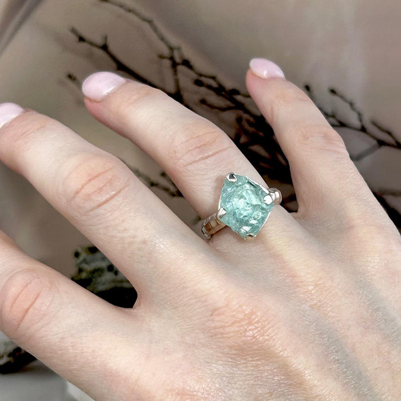 Authentic Aquamarine Stone Ring