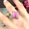 Large Pink Teardrop Crystal Ring