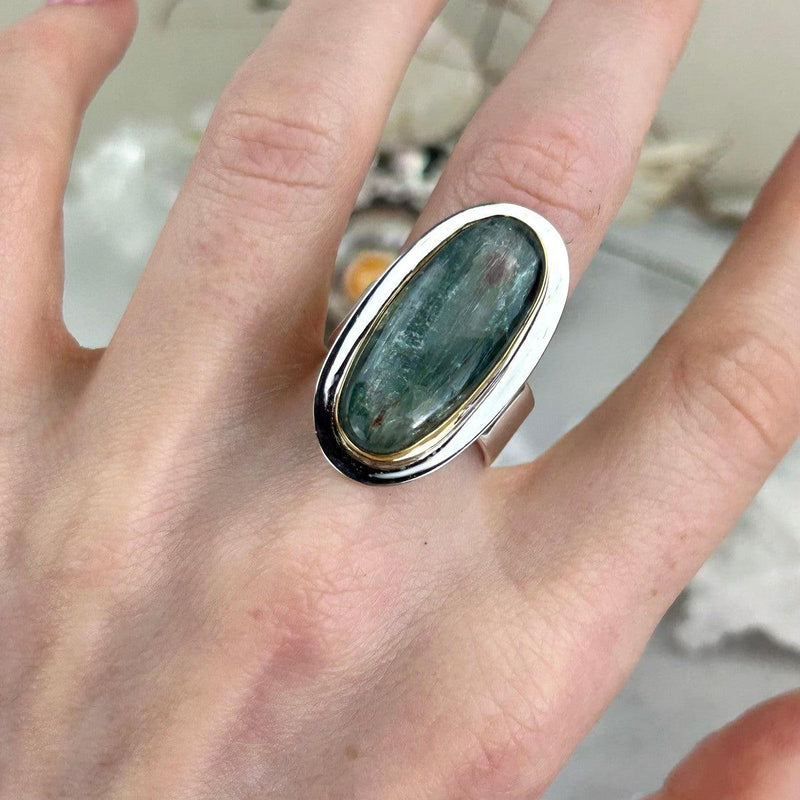 Silver And Gold Kyanite Ring