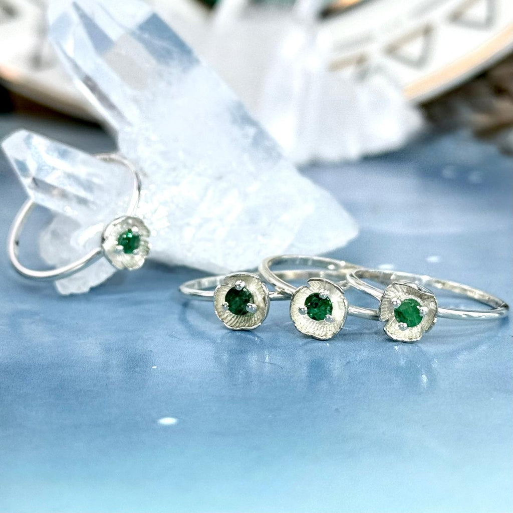 Emerald Silver Ring