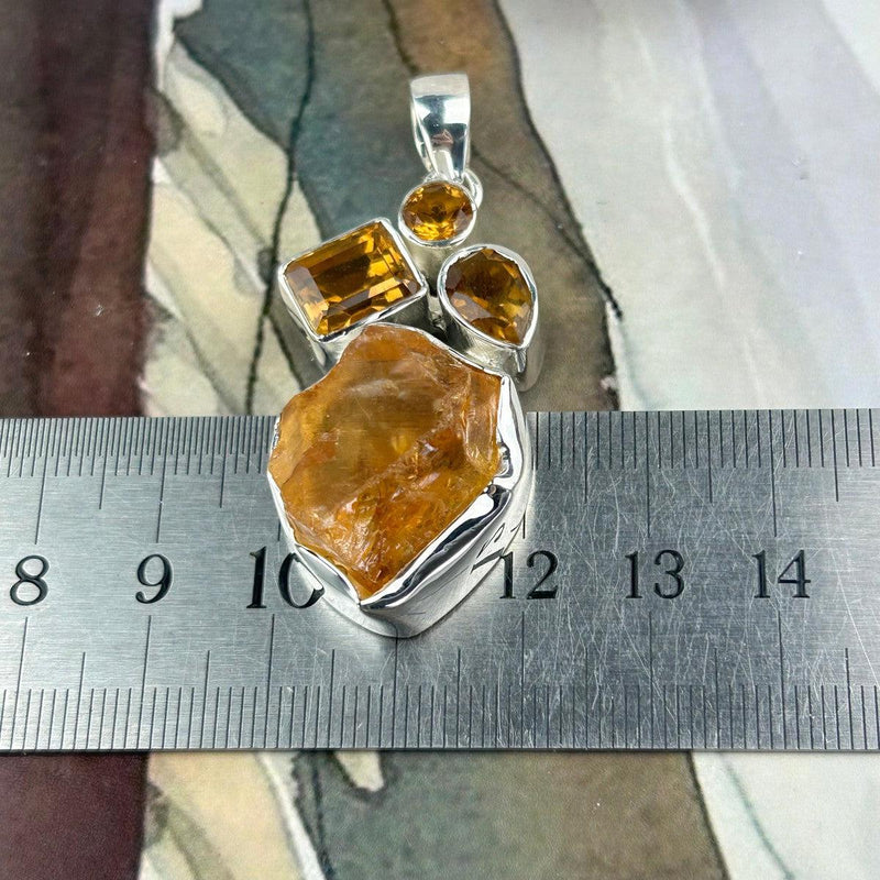 Rough And Polished Citrine Pendant